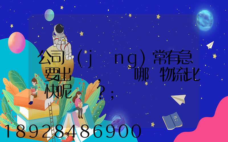 公司經(jīng)常有急貨要出，請問哪個物流比較快呢？